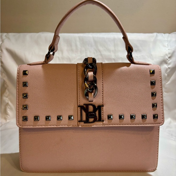 Badgley Mischka Blush Pink Studded Satchel Top Handle Crossbody Bag - Picture 2 of 7